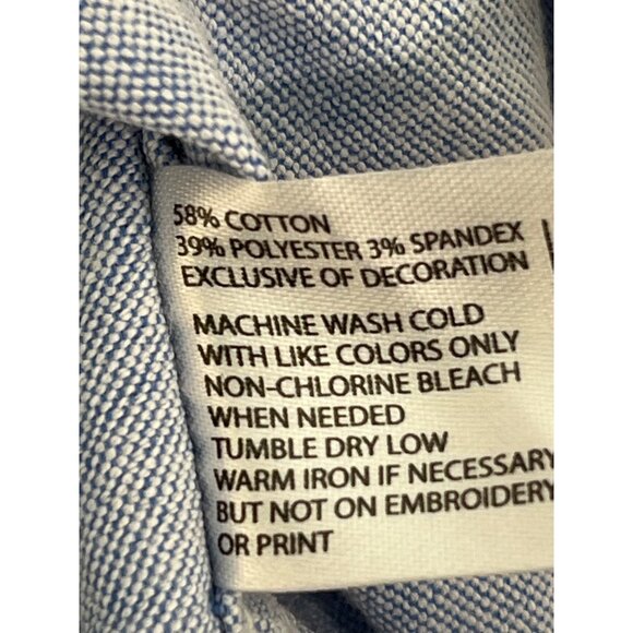 US Polo Assn Mens Button-Down Shirt Size Large Blue Stretch - Picture 8 of 9